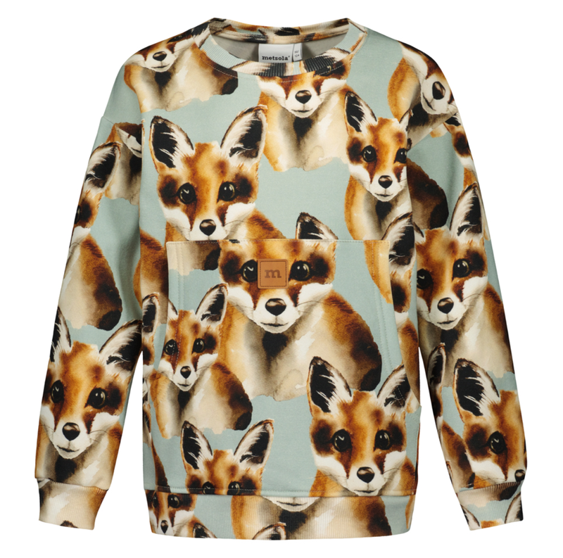 Metsola Fox pocket sweater, Misty Blue