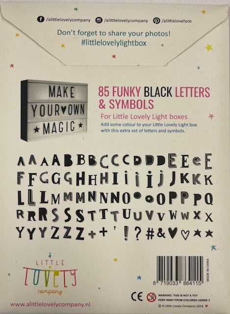 Lightbox letter set: Black Letters & Symbols